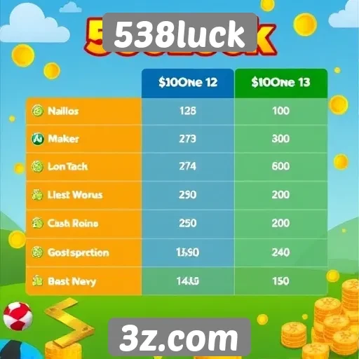 Comparação de bônus oferecidos pelo 538luck e concorrentes